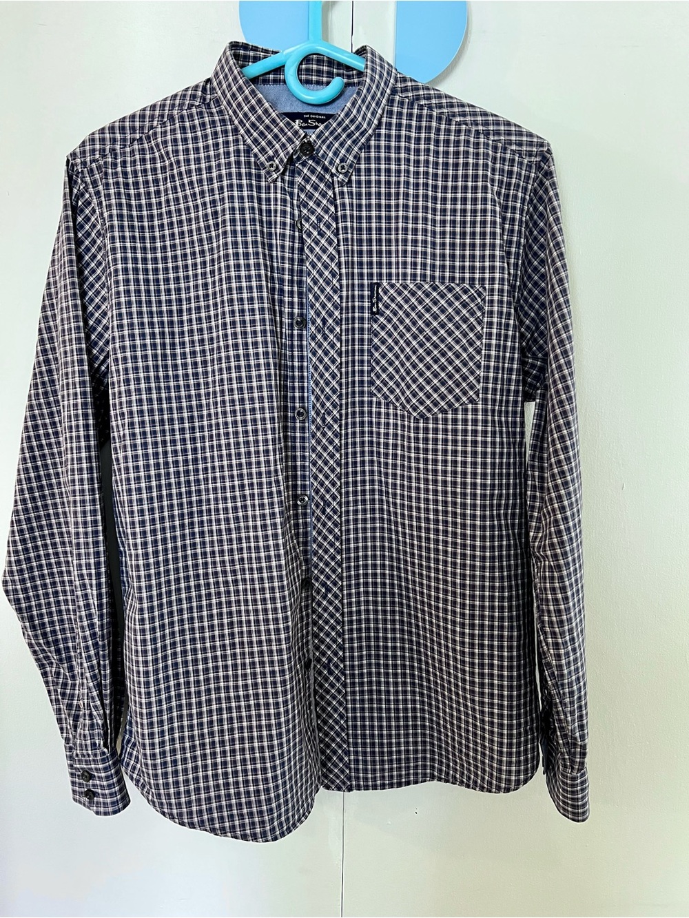 Ben Sherman Classic Men's Navy Check Button-Down Shirt